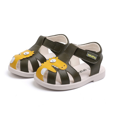 Dječje kožne sandale sa čičkom i aplikacijom-za dječake