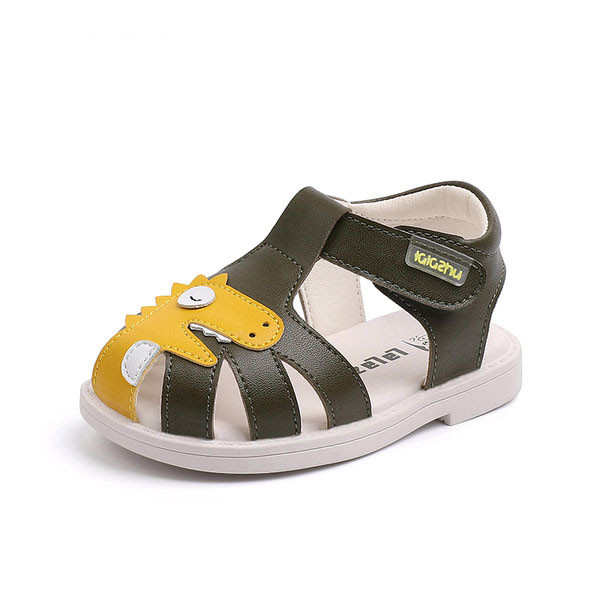 Dječje kožne sandale sa čičkom i aplikacijom-za dječake