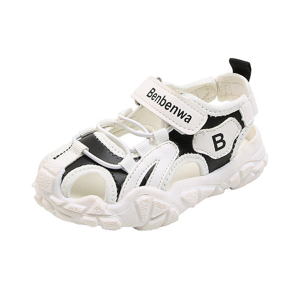 Dječje kožne sandale s vezicama i ravnim potplatom