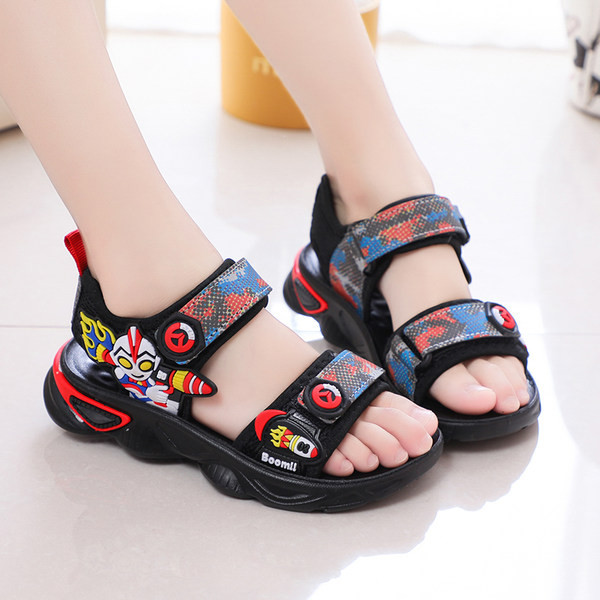 Šarene dječje sandale sa zakrpama i ravnim potplatom