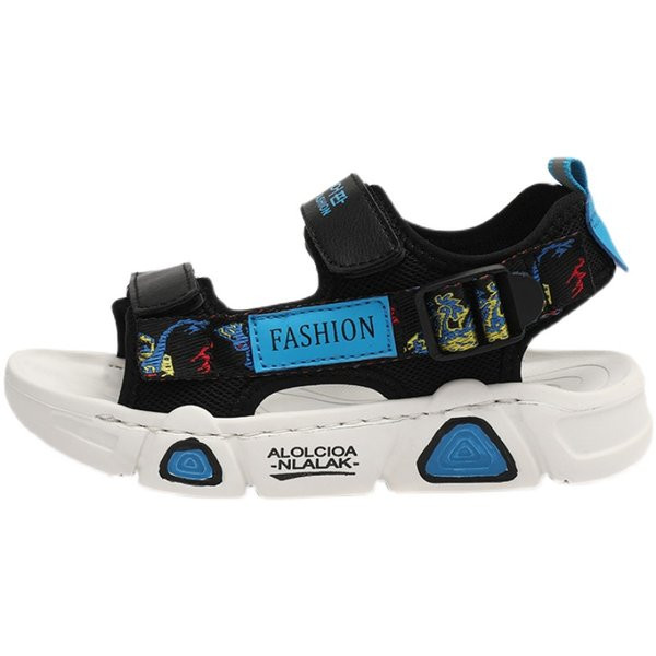 Ležerne sandale s printom u boji i kopčanjem na čičak