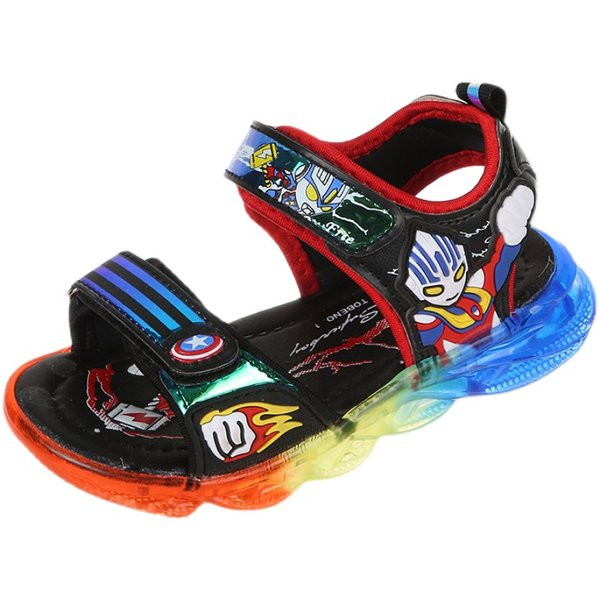 Moderne sandale za dječake s aplikacijama u boji i svjetlećim potplatom