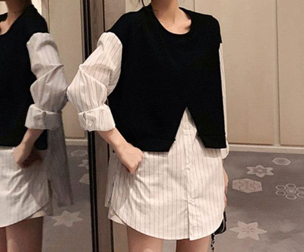 Ženska aktualna bluza širokog modela s dugim rukavima za trudnice