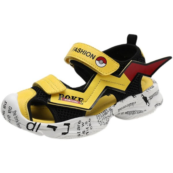 Aktualne dječje sandale za dječake sa natpisima i 3D aplikacijom - flash