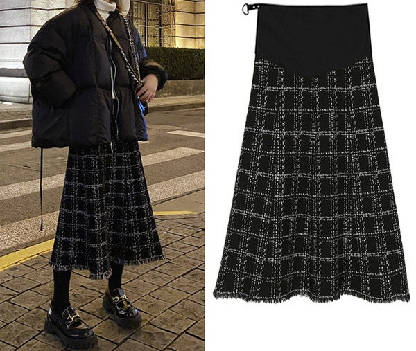 Moteriško languoto sijono kirpimo modelis nėščiosioms