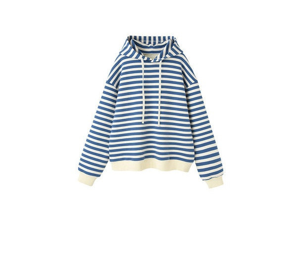 Moderna ženska bluza na pruge s kapuljačom za trudnice