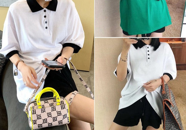 Ženska bluza jednobojni model s gumbima za trudnice