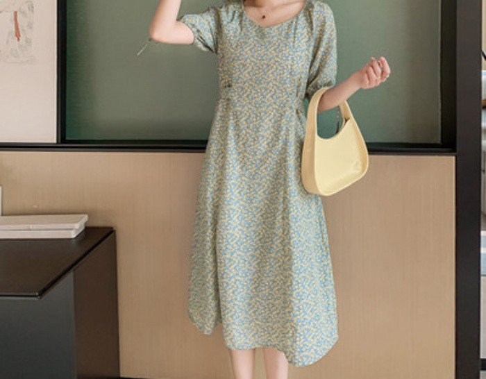 Ženska ležerna haljina sa cvjetnim uzorkom za trudnice