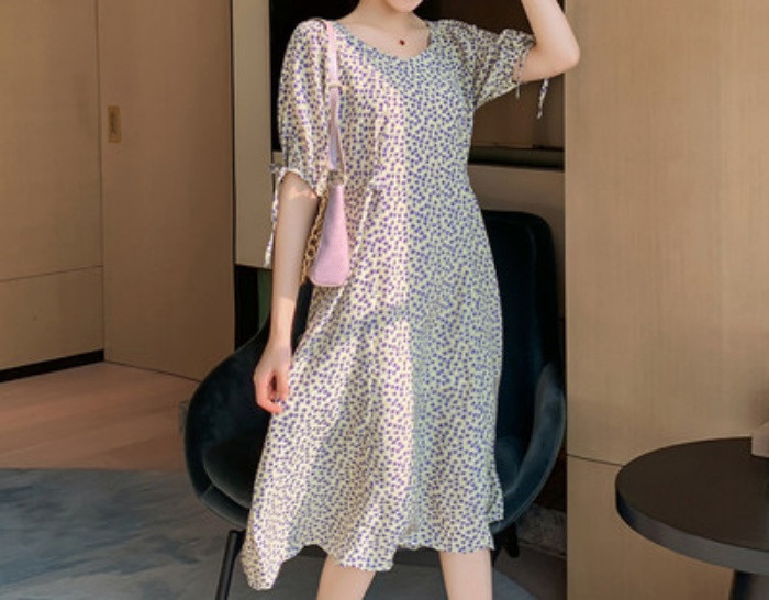 Ženska ležerna haljina sa cvjetnim uzorkom za trudnice