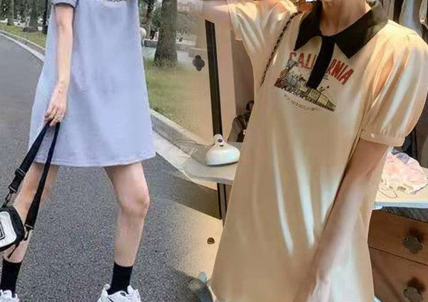 Ženska haljina s aplikacijom ravni model za trudnice