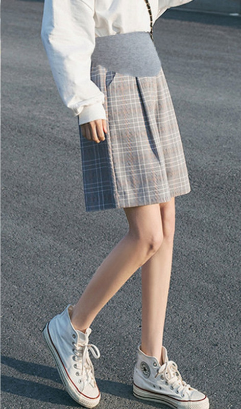 Γυναικεία σορτς καρό για έγκυες γυναίκες