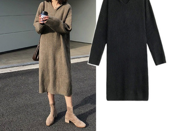 Ženska ležerna haljina ravnog običnog modela za trudnice