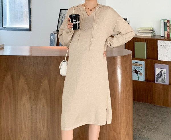 Ženska ležerna haljina s kapuljačom za trudnice