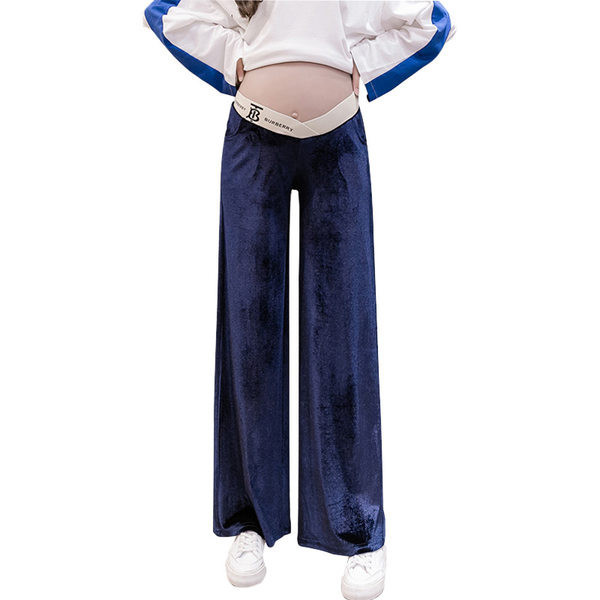 Široki dugi model ženskih hlača za trudnice