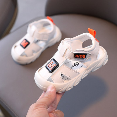 Casual παιδικά σανδάλια από οικολογικό δέρμα με στερέωση βελκρό για αγόρια