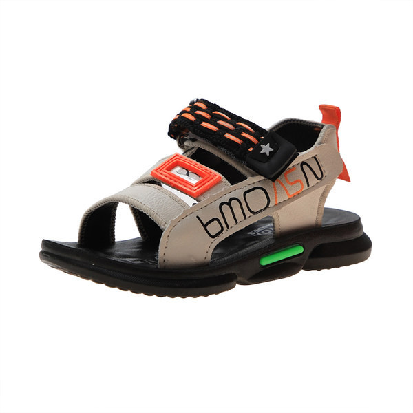 Dječje sandale sa natpisom i naljepnicama u dvije boje