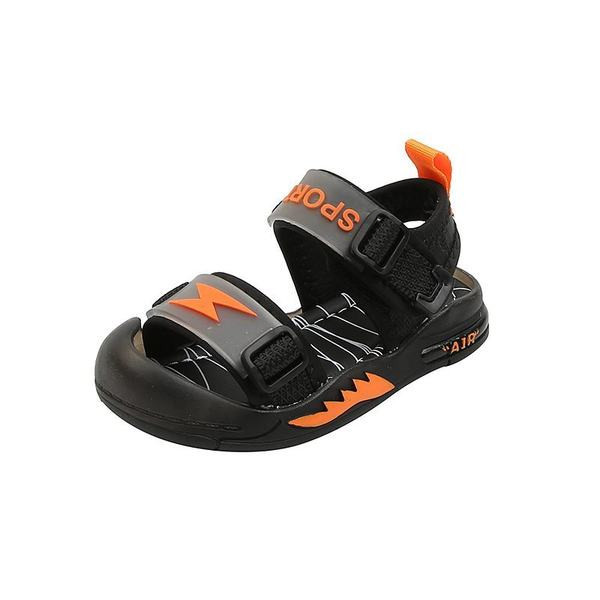 Dječje sandale sa zakrpama i ravnim potplatom u crnoj boji