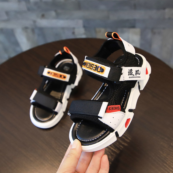 Dječje sandale s natpisom i čičak naljepnicama - za dječake