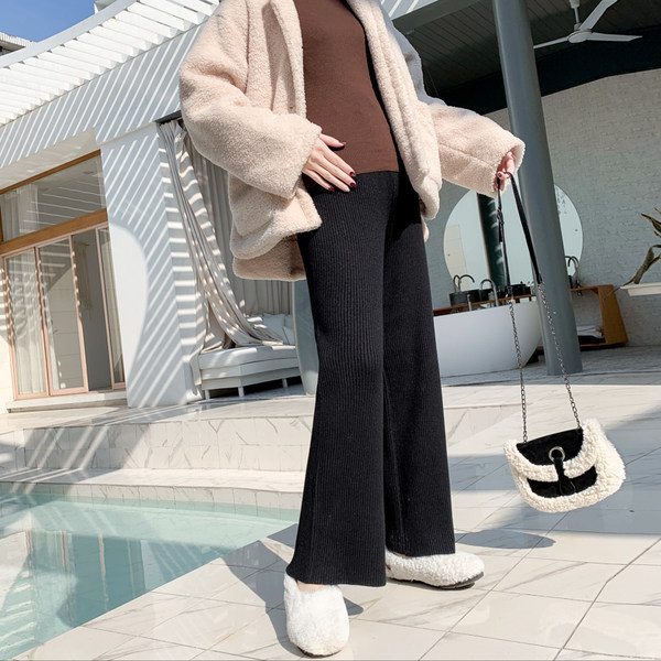 Ženske moderne duge hlače na vezanje za trudnice