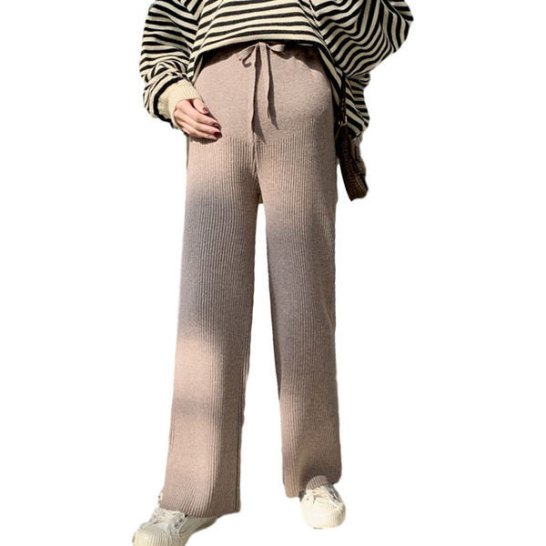 Ženske moderne duge hlače na vezanje za trudnice