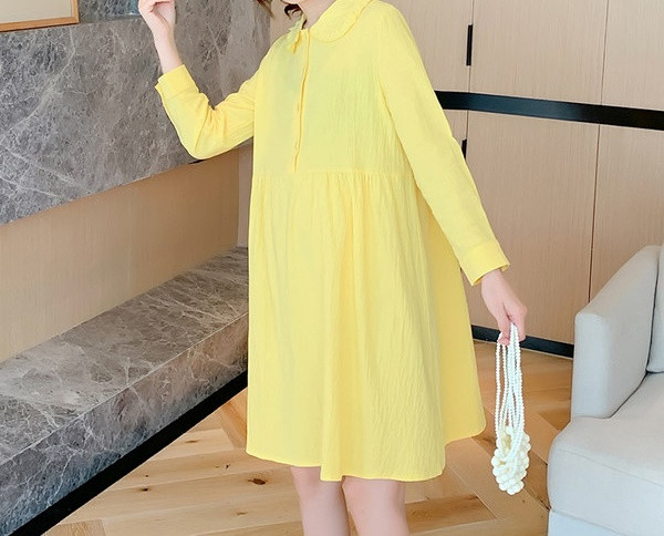 Elegantna kratka ženska haljina s dugim rukavima za trudnice