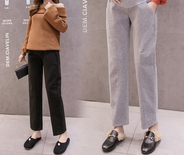 Μακρύ γυναικείο παντελόνι απλό μοντέλο για έγκυες γυναίκες