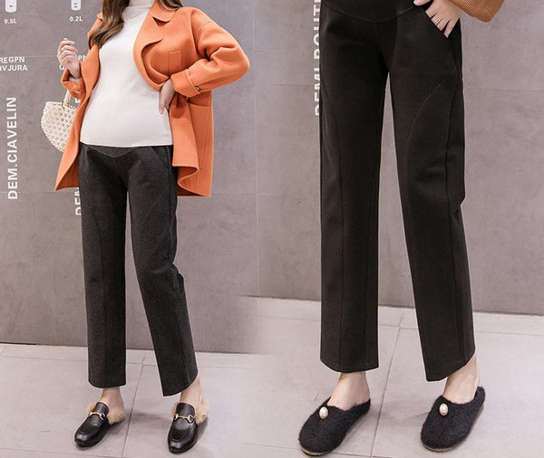 Μακρύ γυναικείο παντελόνι απλό μοντέλο για έγκυες γυναίκες