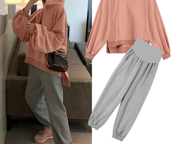 Ženski casual komplet hlače i bluza za trudnice