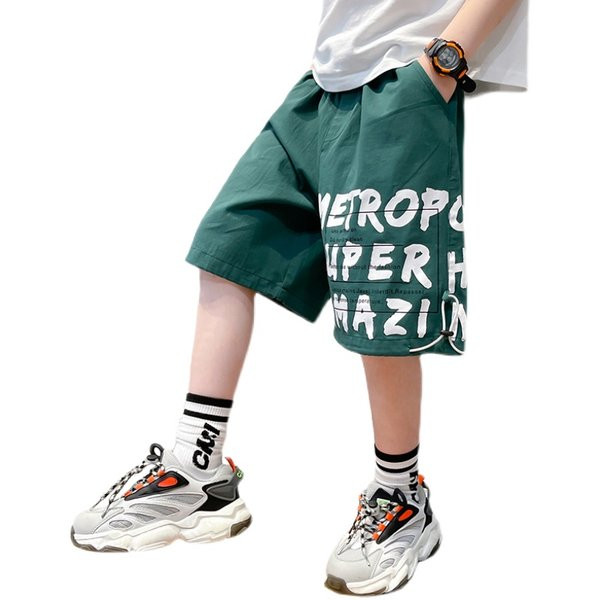 Casual παιδικά σορτς με επιγραφή