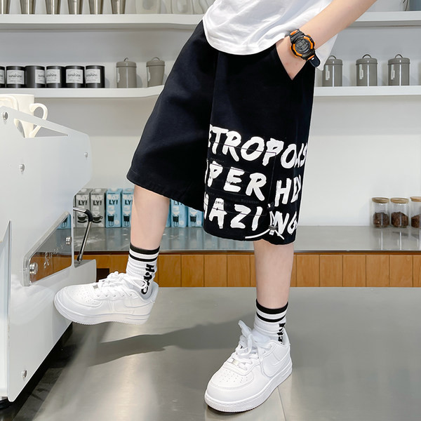 Casual παιδικά σορτς με επιγραφή