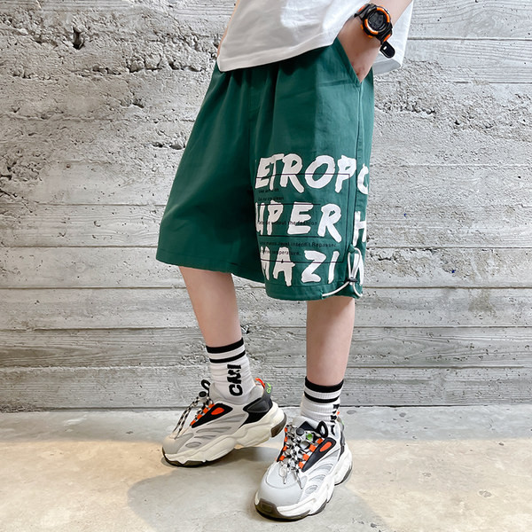 Casual παιδικά σορτς με επιγραφή