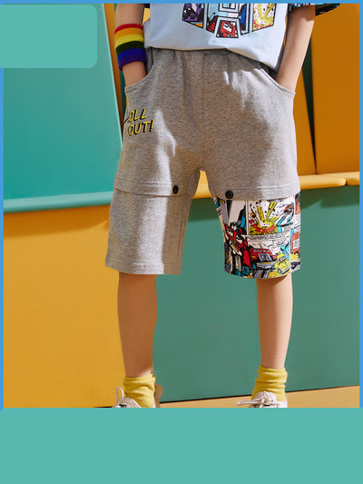 Dječje kratke hlače prikladne za svakodnevnu upotrebu sa šarenim aplikacijama i džepovima