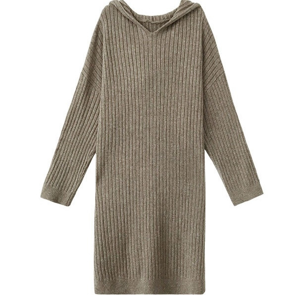 Ženska aktualna haljina jednobojni ravni model za trudnice