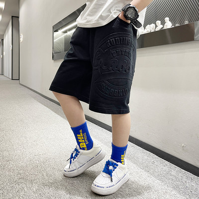 Παιδικό καλοκαιρινό σορτς με ελαστικό και επιγραφή για αγόρια