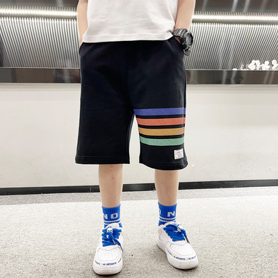 Παιδικό καλοκαιρινό σορτς με ελαστικό και επιγραφή για αγόρια