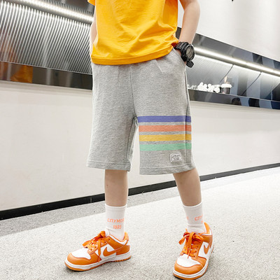 Παιδικό καλοκαιρινό σορτς με ελαστικό και επιγραφή για αγόρια