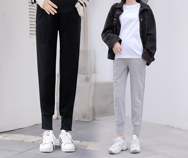 Γυναικείο αθλητικό μακρύ παντελόνι με τσέπες για έγκυες γυναίκες