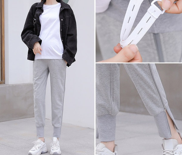 Γυναικείο αθλητικό μακρύ παντελόνι με τσέπες για έγκυες γυναίκες