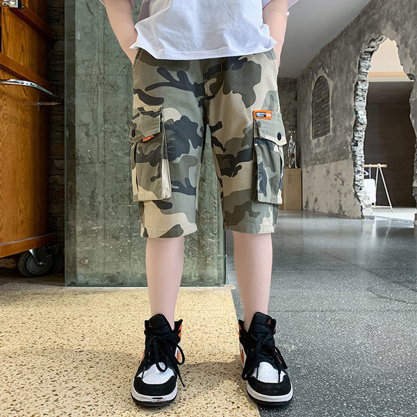 Dječje 3/4 hlače s džepovima za dječake