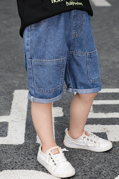 Dječje ležerne kratke traperice s džepovima-za dječake