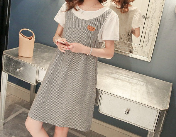 Μοντέρνο γυναικείο φόρεμα με οβάλ λαιμόκοψη  δύο μοντέλα για εγκύους