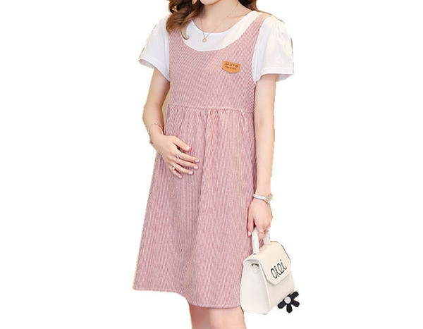 Μοντέρνο γυναικείο φόρεμα με οβάλ λαιμόκοψη  δύο μοντέλα για εγκύους