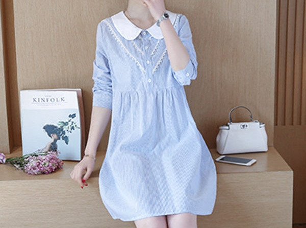 Elegantna ženska haljina dugih rukava za trudnice