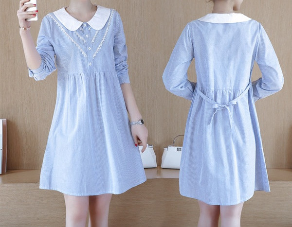 Elegantna ženska haljina dugih rukava za trudnice