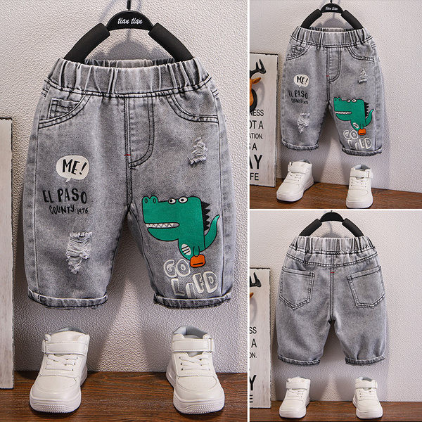 Dječje kratke traperice s aplikacijom i elastičnim strukom - za dječake