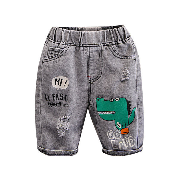 Dječje kratke traperice s aplikacijom i elastičnim strukom - za dječake