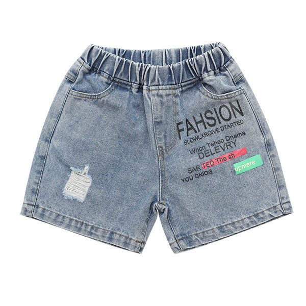 Dječje traper kratke hlače s džepovima i natpisom