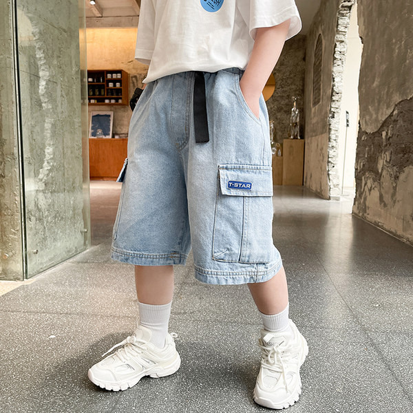 Dječje traperice 3/4 hlače s džepovima