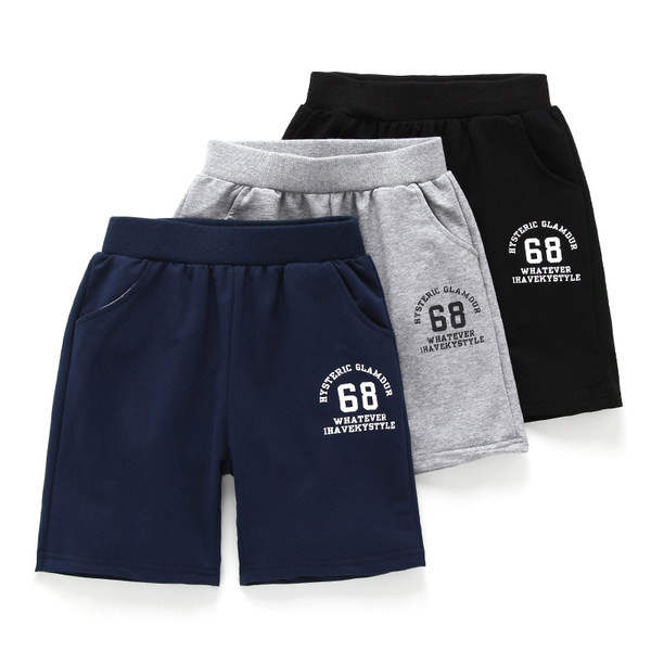 Παιδικά σορτς με επιγραφές και ελαστική μέση