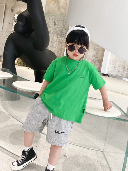 Casual παιδικά σορτς με κορδόνια σε γκρι και μαύρο χρώμα